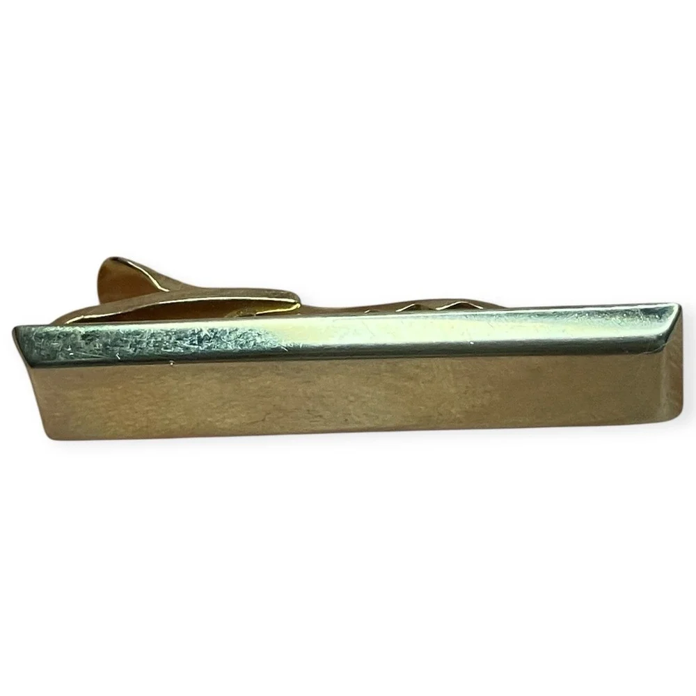 Vintage-Inspired Art Deco Tie Clip Gold Tone Geometric Retro Bar Clip Men Gift
